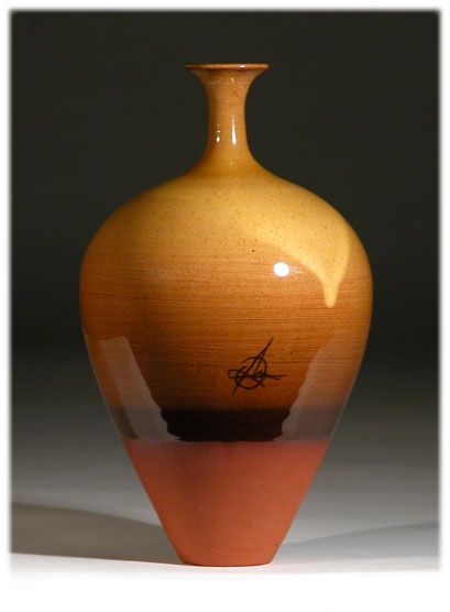 amber glaze pottery vessel Russell Ackerman