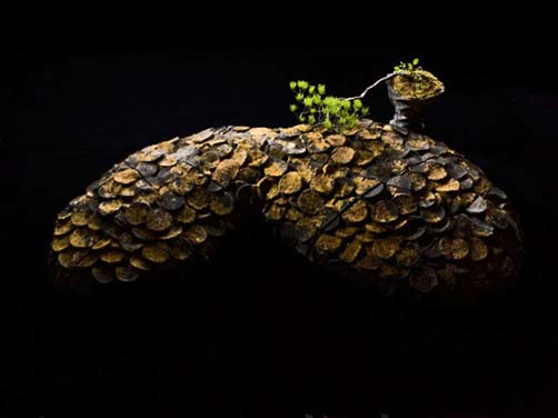 Jinnai-sakata-japanese-sculpture Sakata-Jinnai.-Chain-Of-Life bonsai sculpture