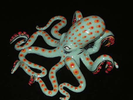 Seafoam--and red Octopus-sculpture-P-Y-Simpson