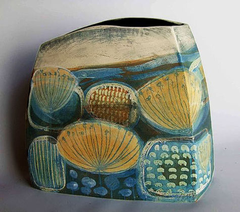 Terrain-Vallonne French ceramic Mid Century style vase