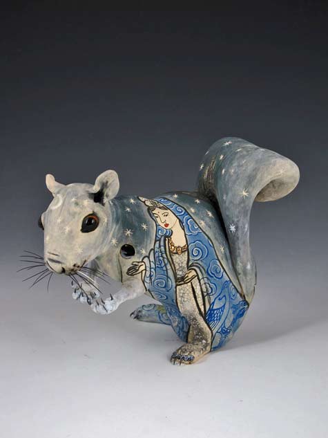 The-Dawn-of-compassion-ceramic,-underglaze,-glazes,-boars-hair-and-steel---- Joey Chiarello