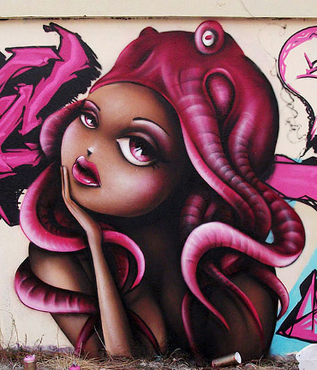 Vinne- pink ocotpus-street-art