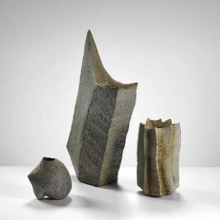 Three sculptural ceramic pieces by Yasuhisa Kohyama