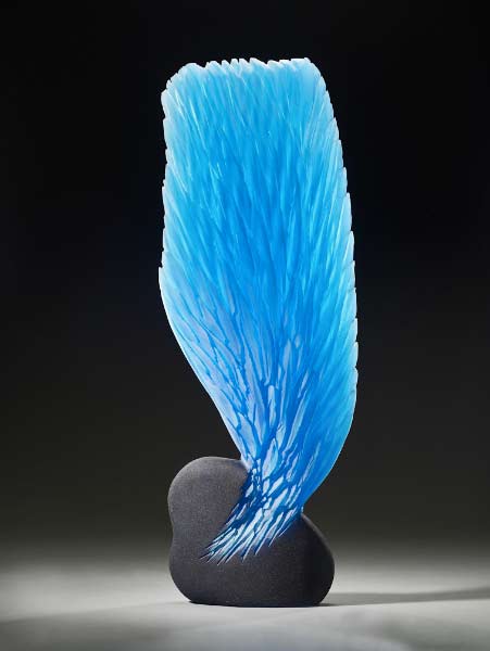Turquoise-glass-sculpture-Alex-Bernstein Steel-26 Alex-Bernstein glass sculptural art