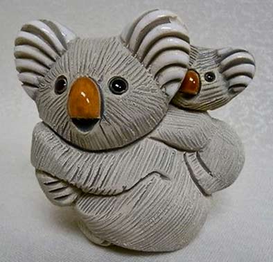 128-Rinconada-Koala - hand carved and painted ceramic figurine