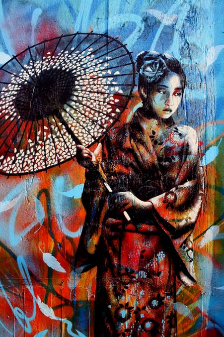 Fin DAC street art on a wall in London