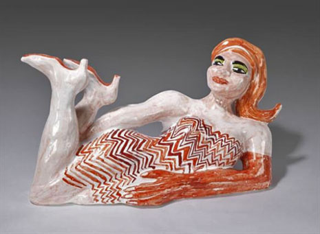 Reclining woman sculpture - Berliner---2008 by Elvira Bach 