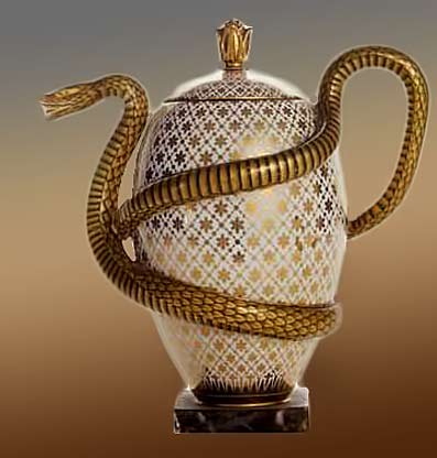 Egg-and-Snake-Teapot,-French,-Sèvres-Factory,-(1833)
