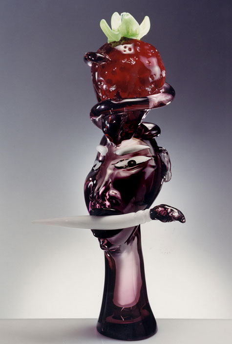 Elvira-Bach- glass head with large strawberry 