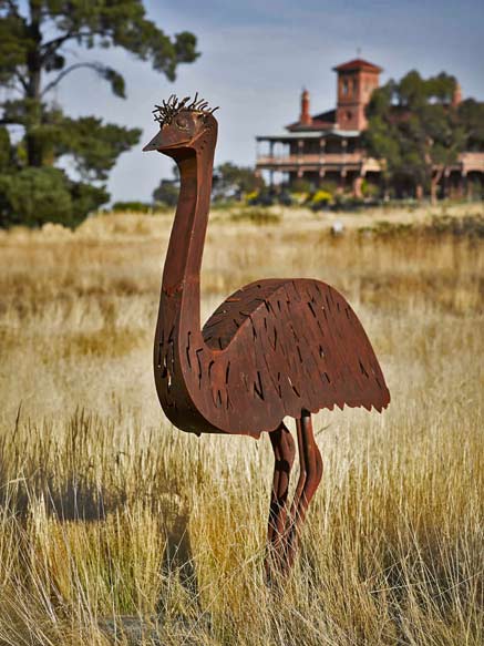 Emu-sculpture-corten-steel,-Cooper Tasmania