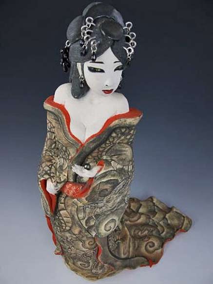 Joey Chiarello ceramic sculpture of a female figure