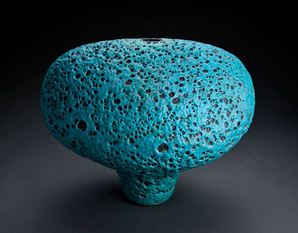 Pod---Turquoise-Volcanic-Glaze ceramic vessel by Josh Herman