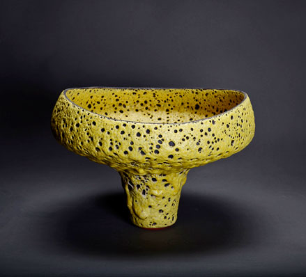Chartreuse-Volcanic-Glaze-vessel-josh-herman Round-Chalice---Chartreuse-Volcanic-Glaze