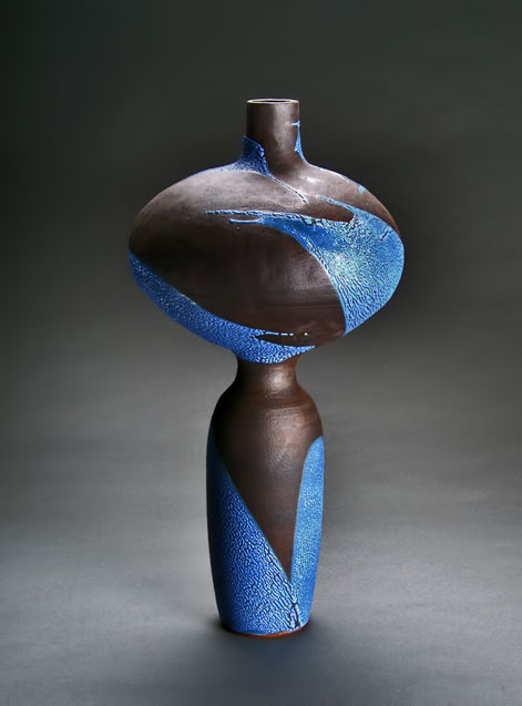 sculptural-bottle-josh-herman Tall-Bottles-_-Sculptural-Bottle---Blue-Lichen