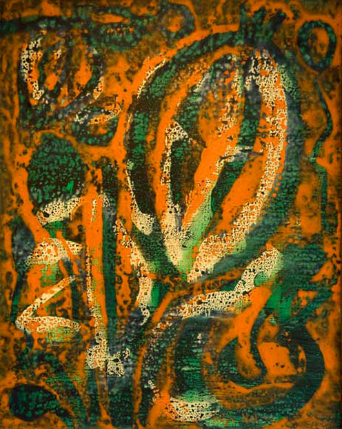 'Pomegranate Joy' - Thijs Nel 760mm-x-600mm-Acrylic-on-Canva abstract painting