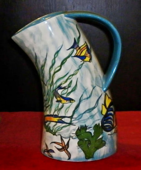 VINTAGE-MEMPHIS-PERIOD-AUSTRALIAN-POTTERY-HUGE-JUG