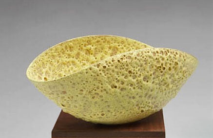 Yellow Bowl-with-volcanic-glaze-by-Beatrice-Wood-on-artnet