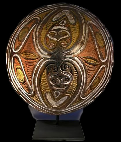 Polychrome-bowls-from-the-Sawos-people-in-East-Sepik-Province,-dating-to-the-third-quarter-of-the-20th-Century