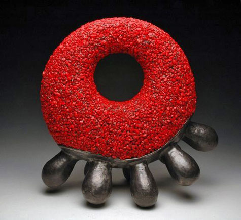 Bryan-Hiveley - Crimson Hoop abstract sculpture
