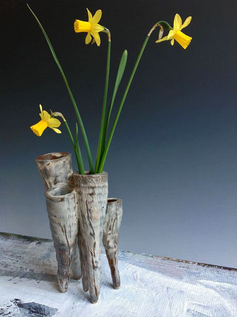 Catherine White - daffodils in ceramic contemporary vase