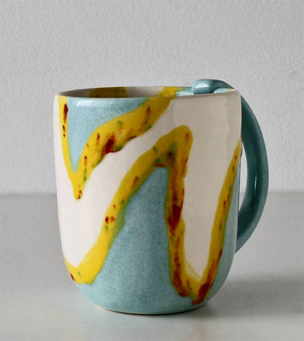 Elnaz-Nourizedah---Tableware=green-white and yellow mug