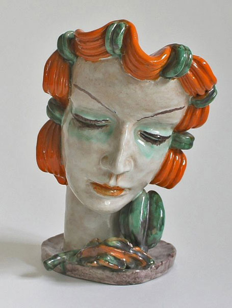 Goldscheider-Vienna-Woman's-Head,-Rudolf-Knörlein-1930
