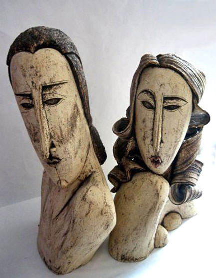 Keti-Anastasaki-Toronto Male and female ceramic busts