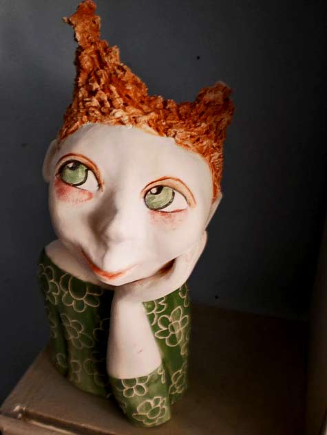 SUZIE---Jackie-ALONSO ceramic bust of a cute red haired girl