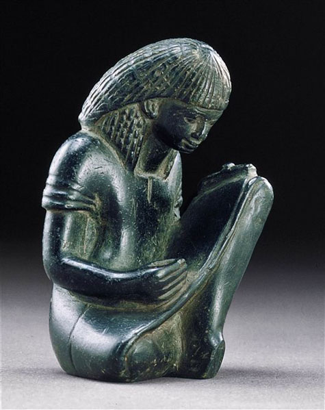 Seated-Scribe, sculpture - Egyptian-statue-1391-B.C