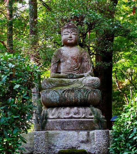 A-Buddha-Photo---Zen-meditating Buddha garden statue---Kyoto-Japan