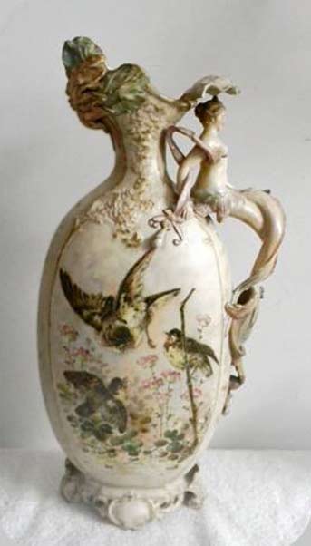 Amphora-Art-Nouveau-LARGE-art-pottery-vase-with-mermaid