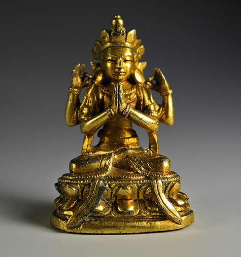 Antique-miniature-Chenrezig-statue