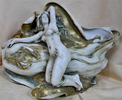 Art-Nouveau-Porcelain-Jardiniere with nude female figure relief-by-Amphora-Teplitz-1900-1910