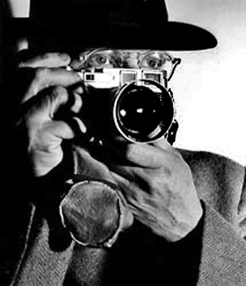 Henri Cartier-Bresson with camera