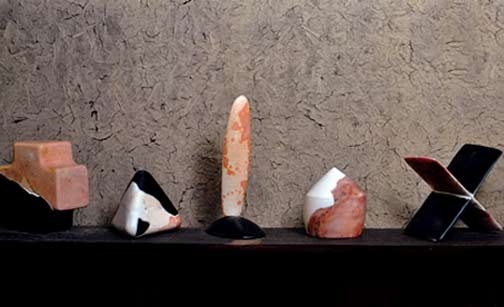 5 ceramic sculptures by Munemi Yorigami