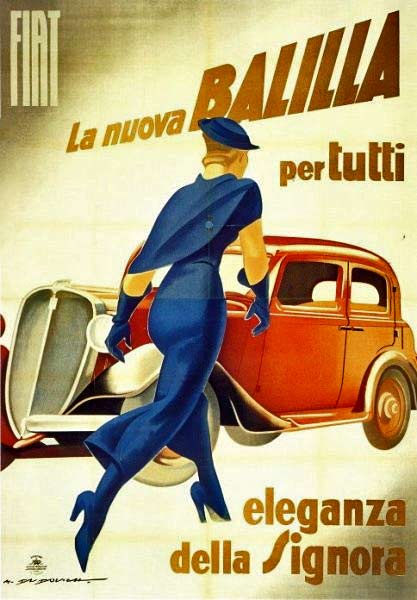 fiat-art-deco-poster, Italy Marcello Dudovich