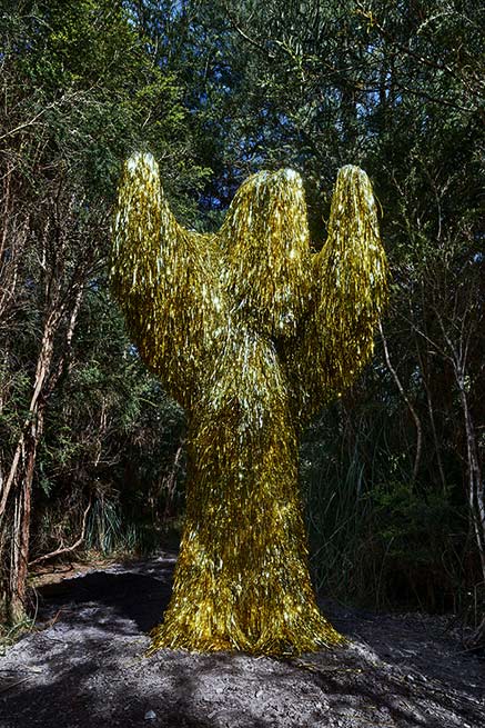 golden-beast-troy-emery high-density-taxidermy-foam,-PVC-tinsel,-polyurethane-adhesive,-steel-rods