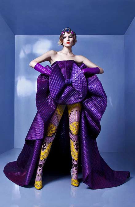 nicolas-jebran-couture 2012-2013 model wearing a deep purple gown