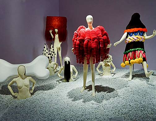 utopian-fashion Mini Miki' (centre red outfit) by Bea Szenfeld, Resistance and Beauty gallery