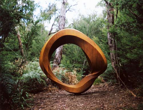 polaroid-lea-williams contemporary sculpture in a bush locarion