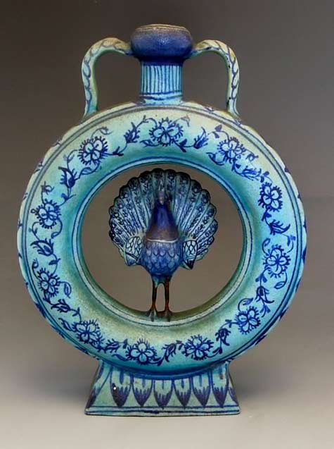 19c-persian-qajar-art-pottery-vase-with-peacock-round-form-blue-glaze