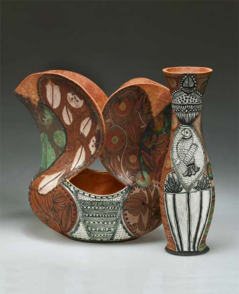 Alfred-university-school-of-art-and-design-image-gallery-andrea-gill - bird motif vase