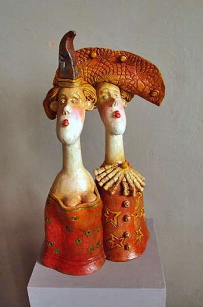 anna-plonka two ceramic female busts
