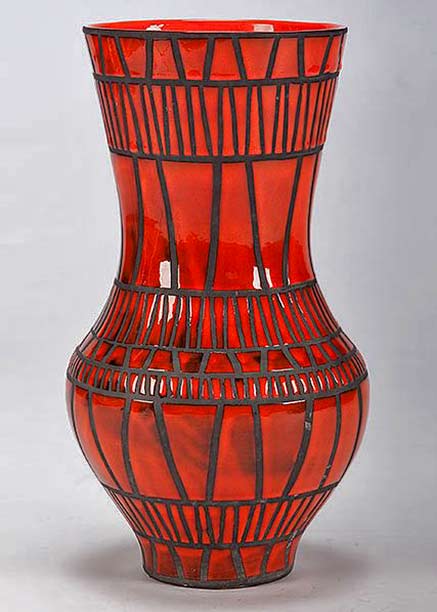 capron-red-baluster vase