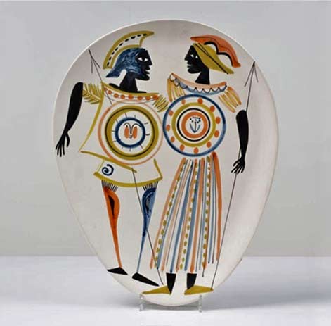 Ceramic plate - flat-warriors-by-roger-capron-1960