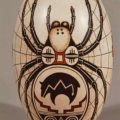 hopi--tall-ceramic spider motif jar-