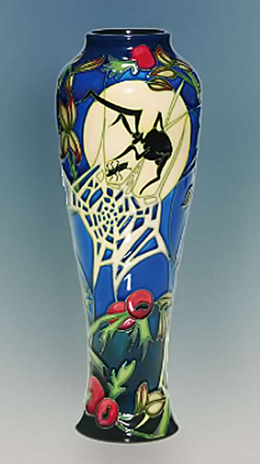 humler-nolan-december-2012-moorcroft-vase-depicting-a-large-black-spider-in-its-web-approaching-a-smaller-insect-silhouetted-by-a-large-full-moon