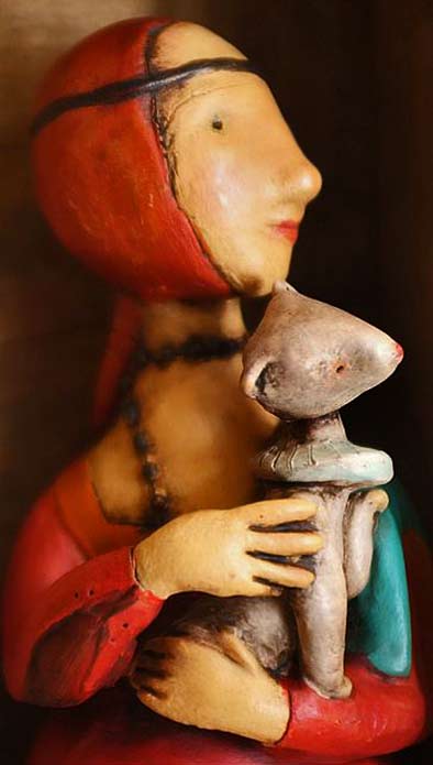 la-dama-con-lermellino-altaluna-paper-mache-or-ceramic