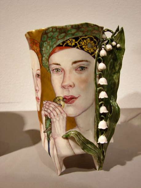 art-of-irina-zaytceva face motif vase