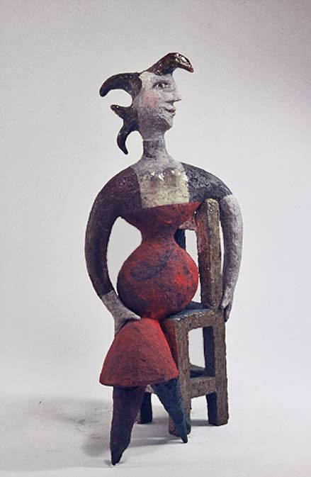 zoomorphic seated figure sculpture